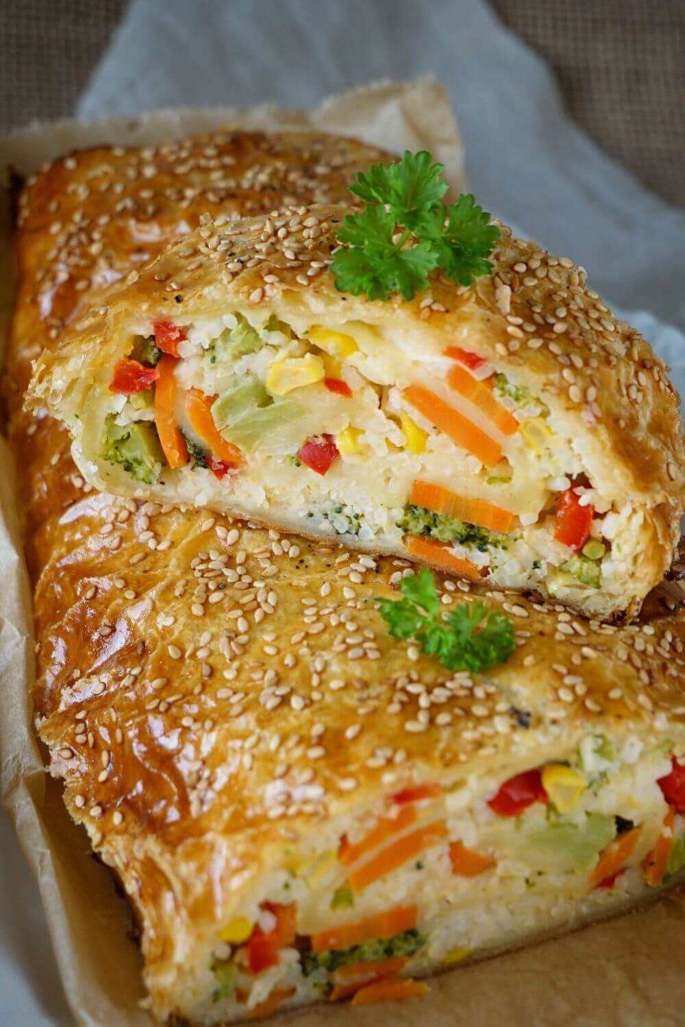 Gemüsestrudel mit Blätterteig Gemüsestrudel mit Blätterteig