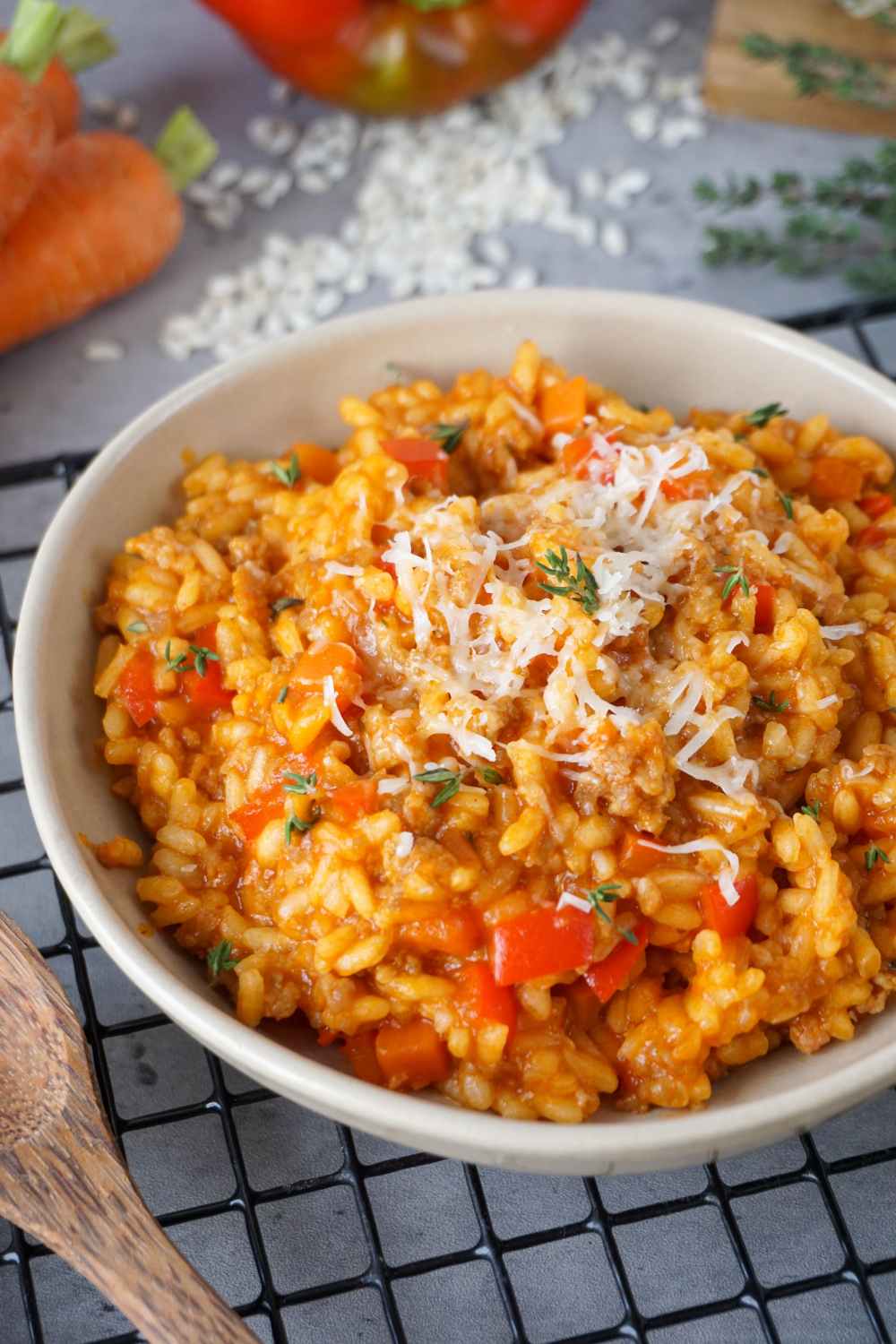 Hackfleisch-Reis-Pfanne mit Paprika