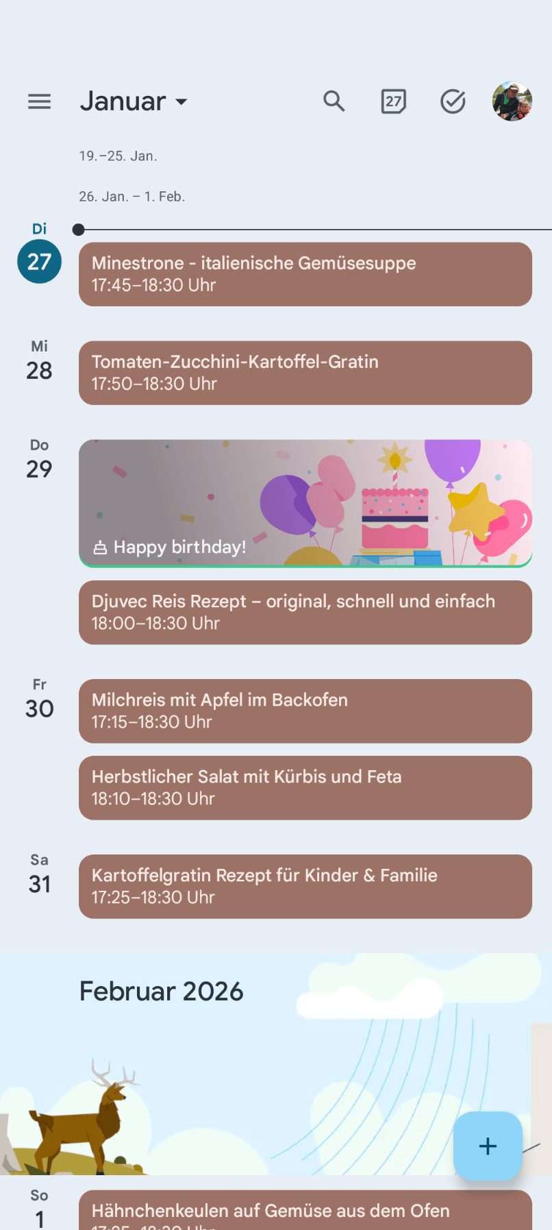 Google Kalender Beispiel