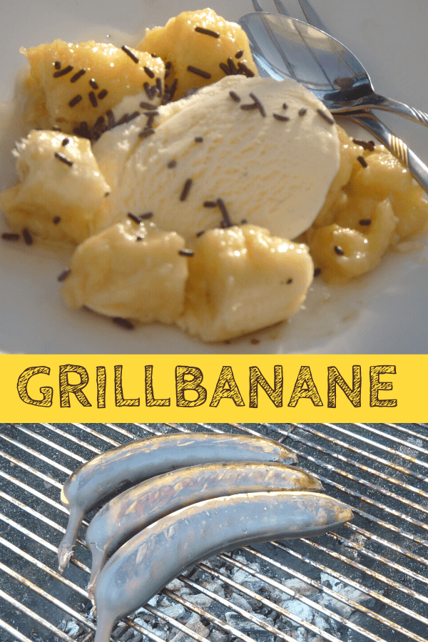 Gegrillte Banane mit Schokolade, Honig oder flambiert