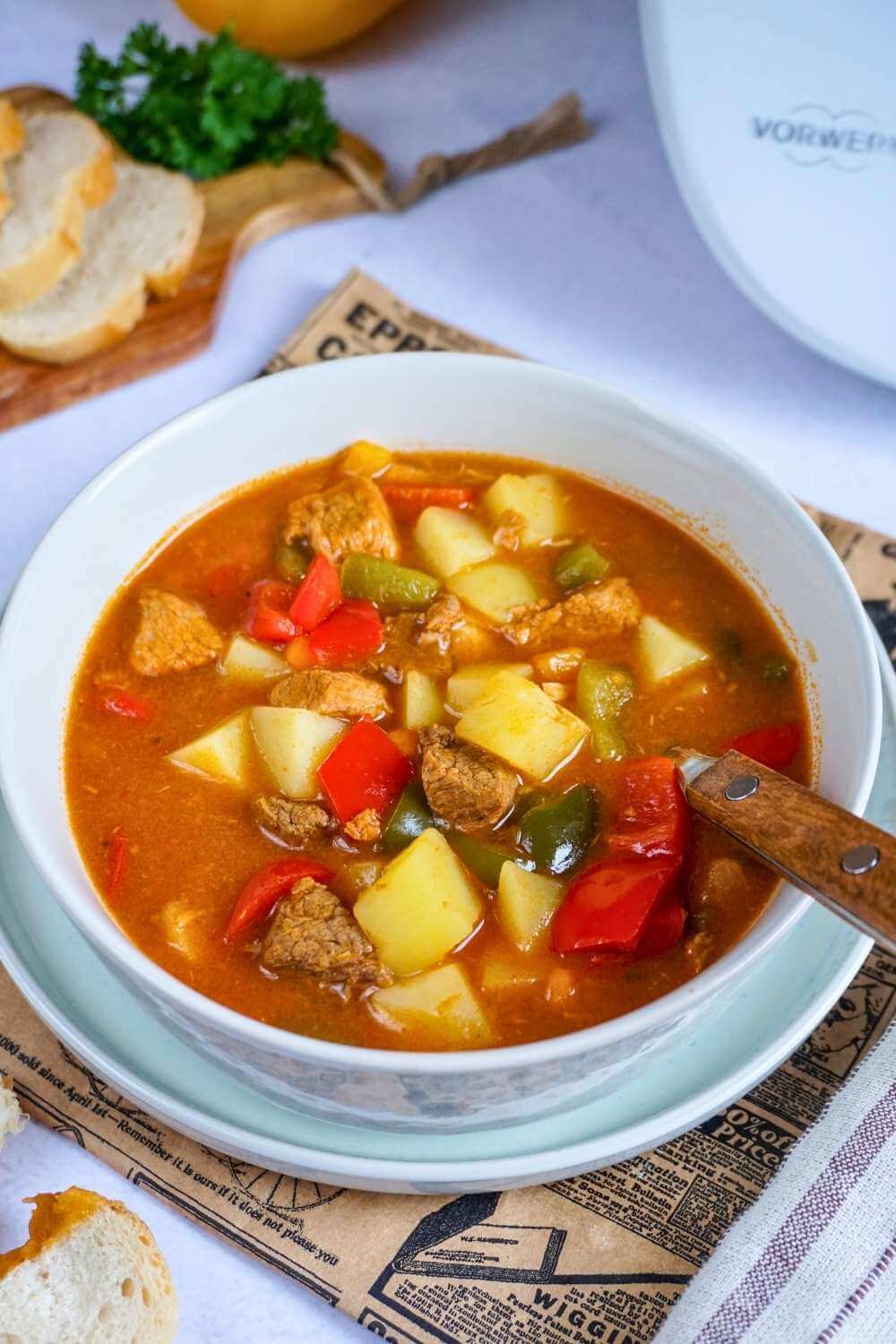 Gulaschsuppe Thermomix Rezept Gulaschsuppe mit Paprika und Kartoffeln