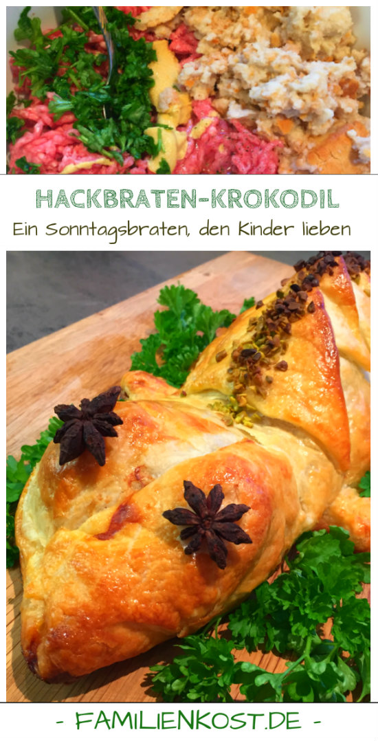 Hackbraten-Krokodil als Sonntagsbraten für Kinder Hackbraten-Krokodil als Sonntagsbraten für Kinder
