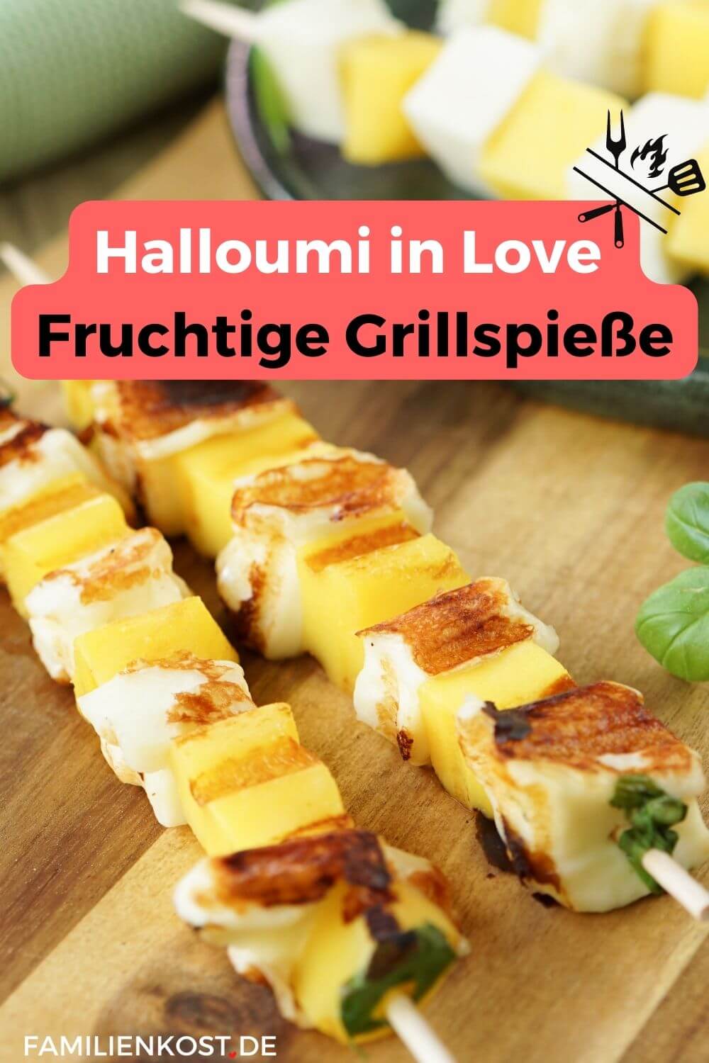Halloumi Mango Spieße vom Grill Halloumi Mango Spieße vom Grill