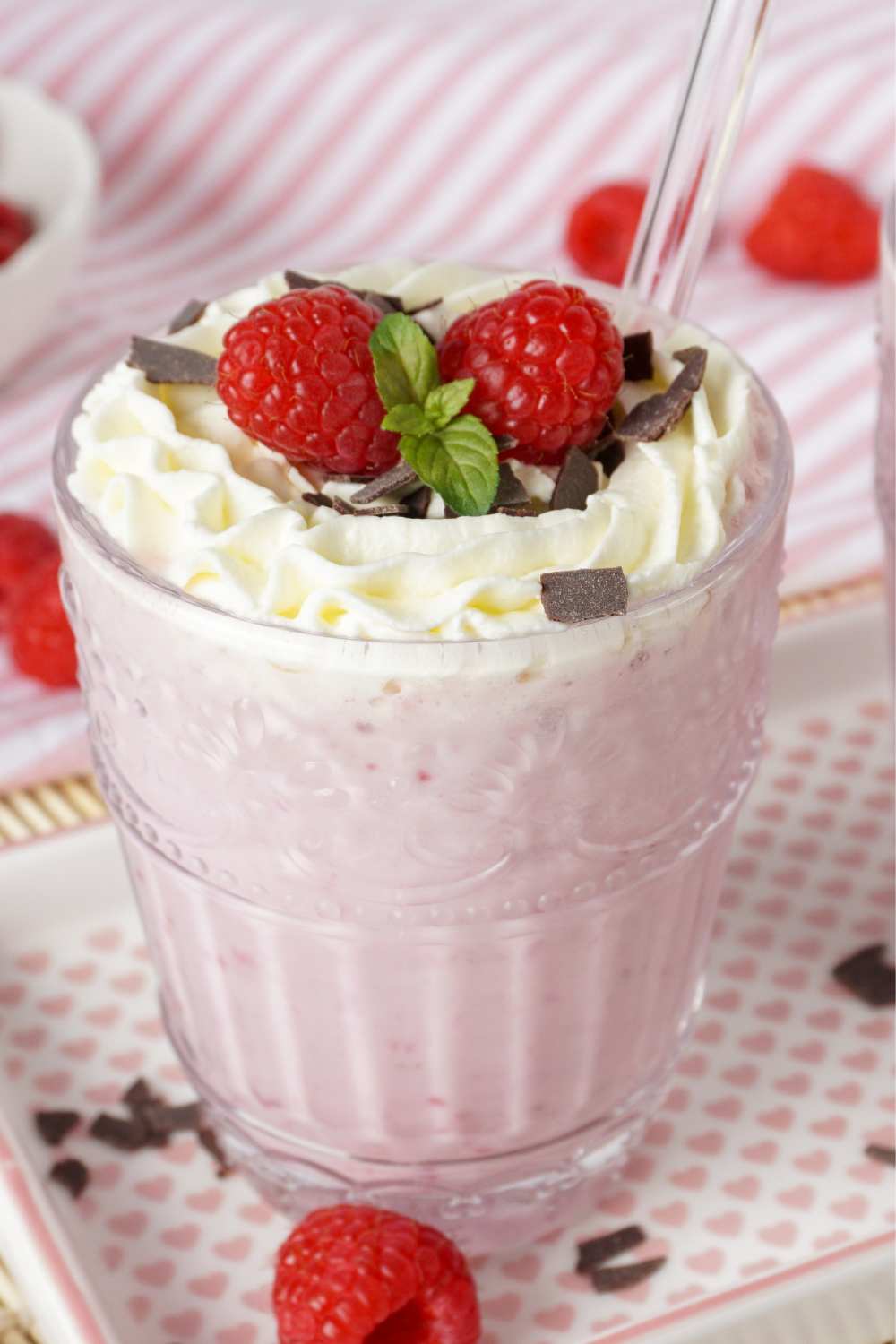 Himbeer Milchshake mit Bananen Himbeer Milchshake mit Bananen