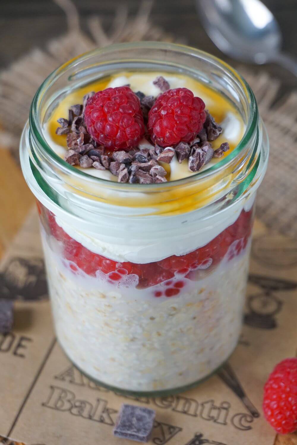 Himbeer Stracciatella Overnight Oats