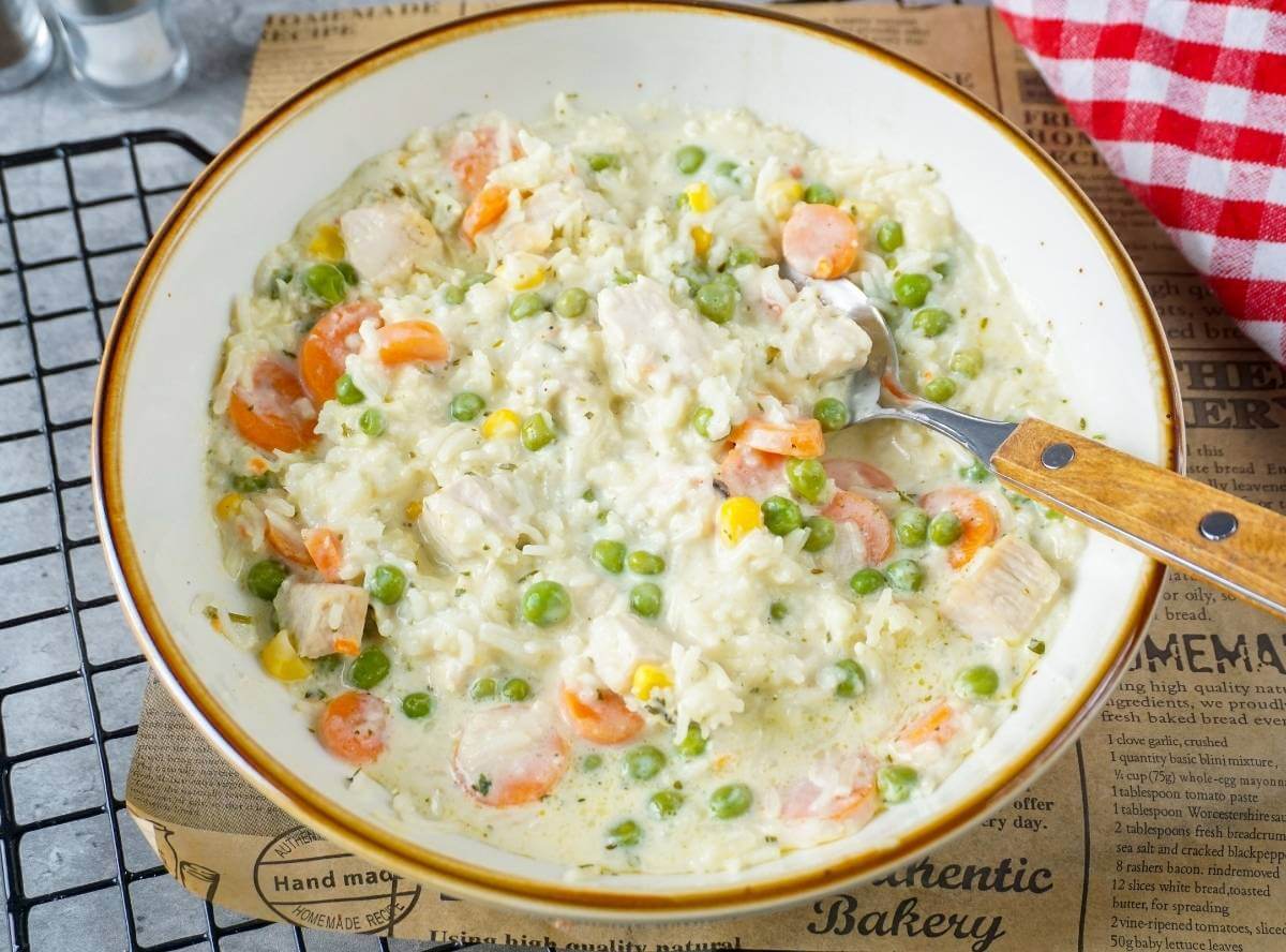 H&uuml;hnerfrikassee aus dem Ofen