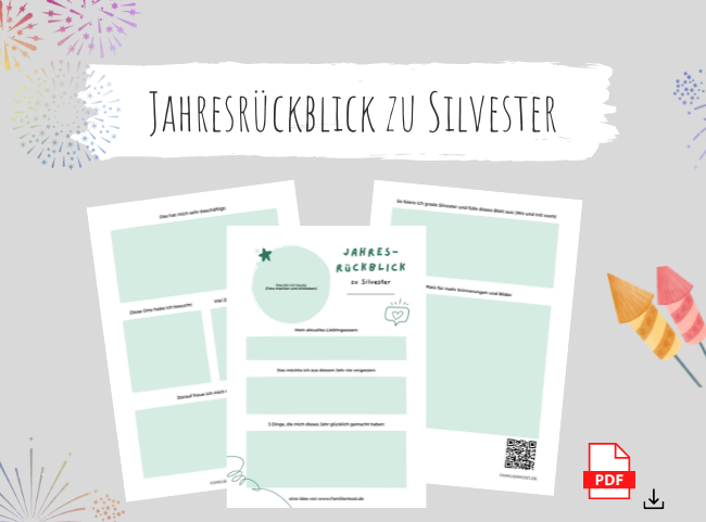 Silvester Jahresrückblick zum Ausdrucken