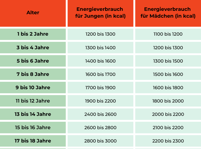 Kalorienbedarf Faustregeln