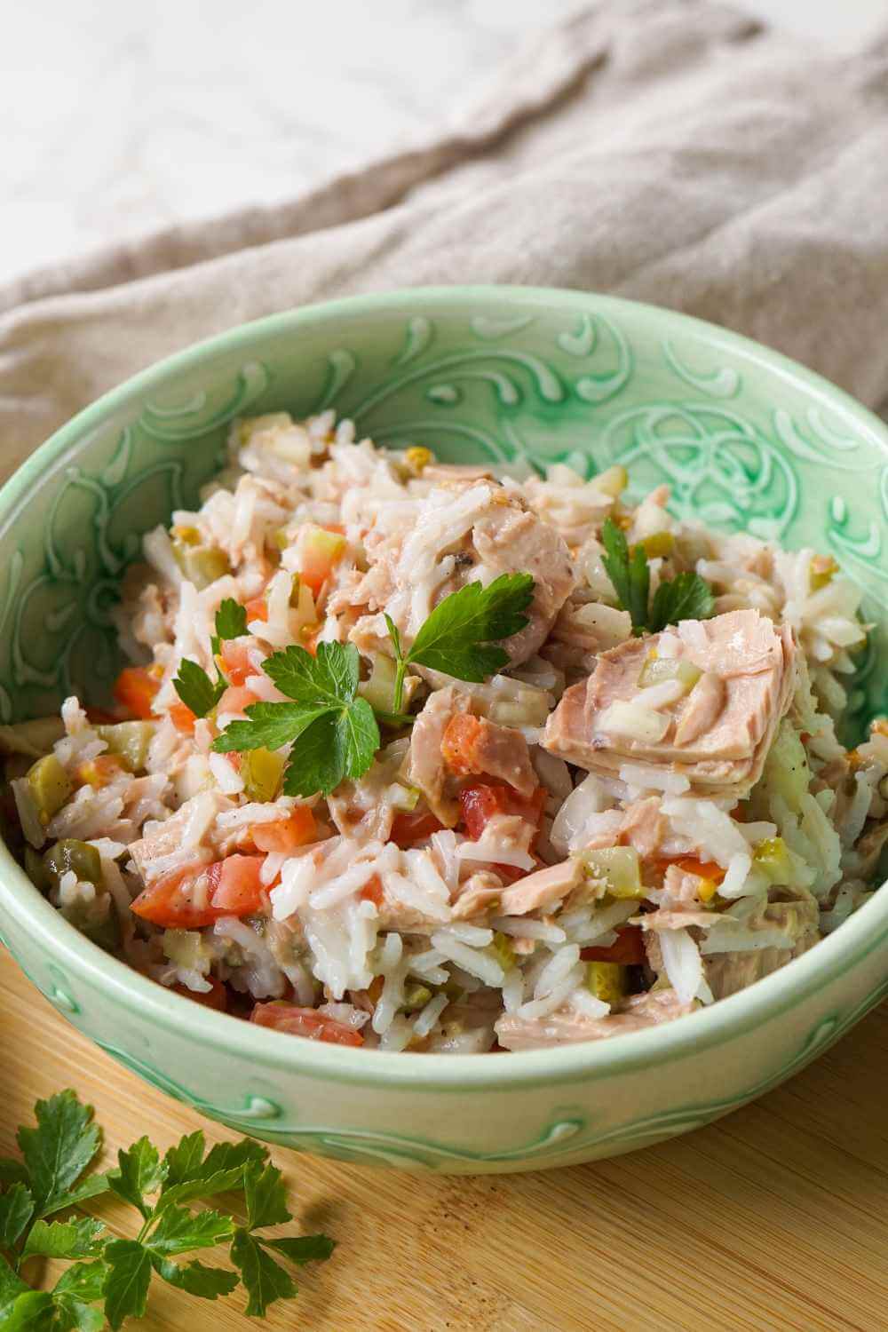 Reissalat mit Thunfisch