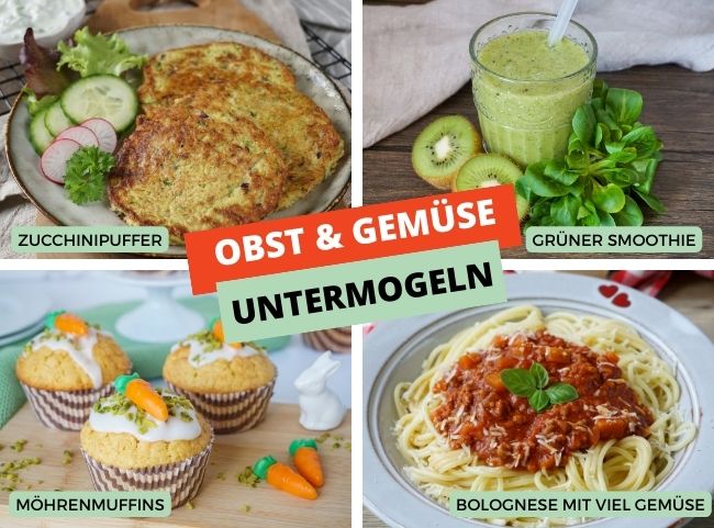 Kinder Obst und Gemüse untermogeln