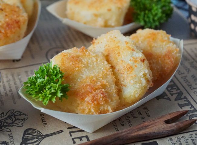 Kohlrabi Nuggets mit Zitronen-Joghurtsauce