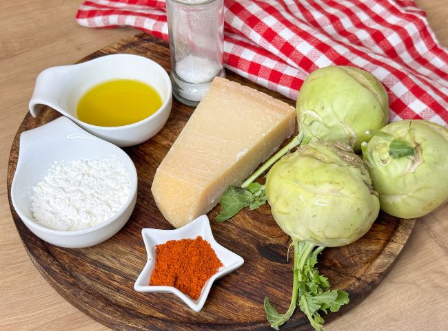 Kohlrabi Pommes mit Parmesan Kohlrabi Pommes mit Parmesan