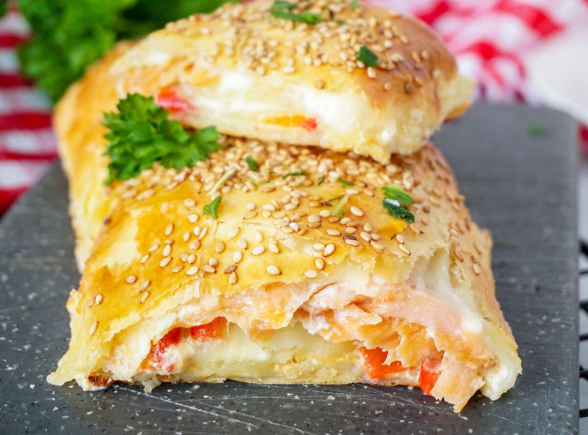 Rezept für Lachs im Blätterteig aus dem Backofen