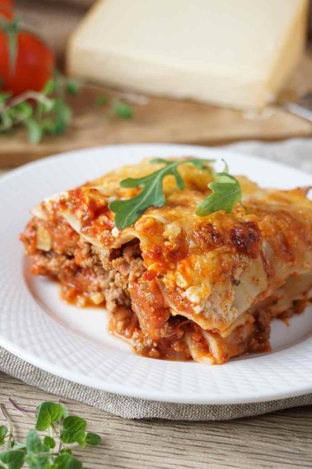 Schnelle Lasagne mit Hackfleisch und Creme Fraiche