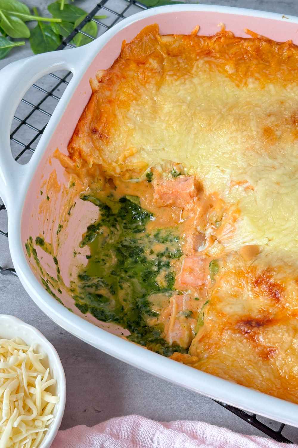 Lachs Lasagne mit Spinat