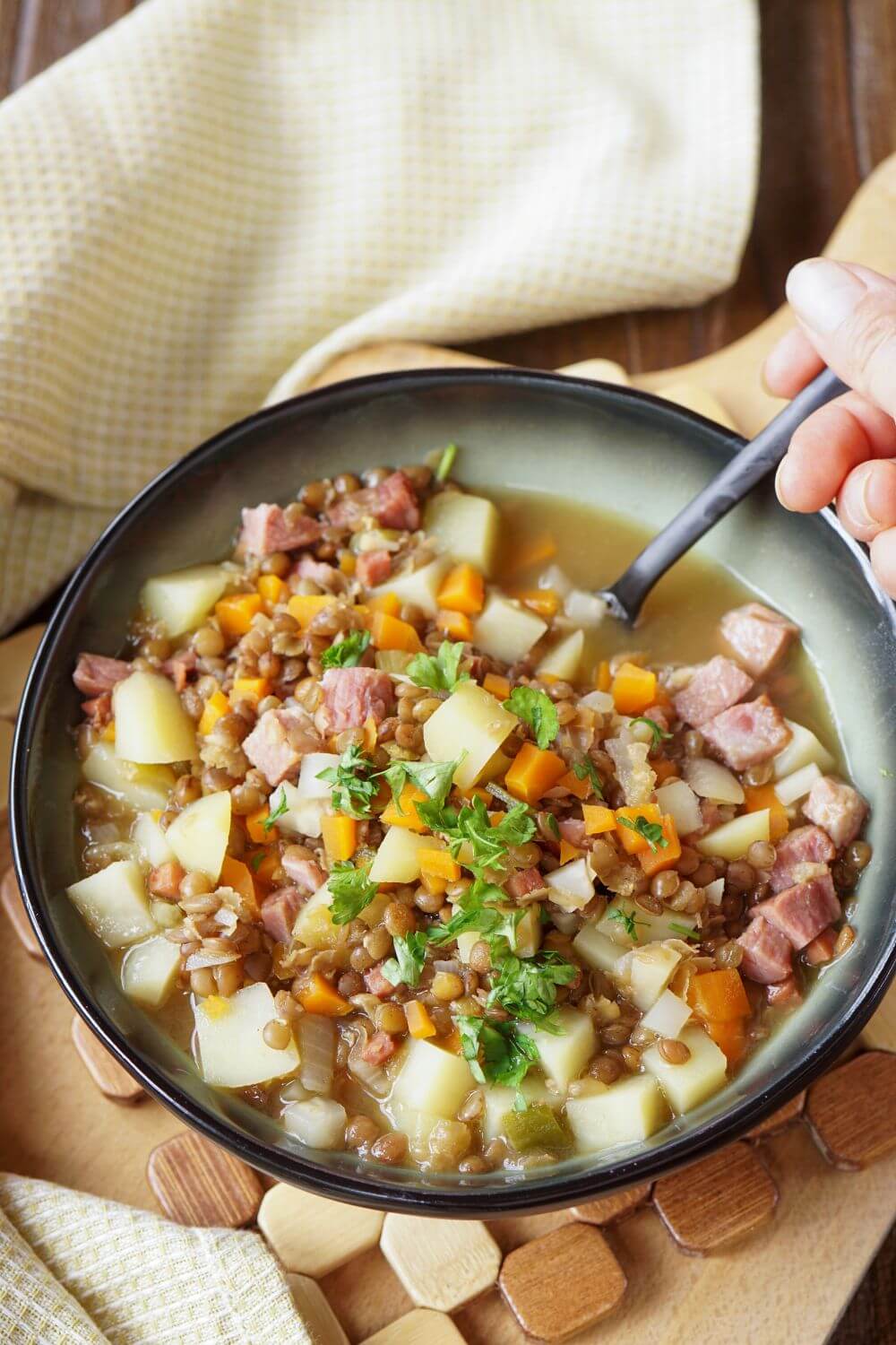 Linseneintopf mit Kassler nach Omas Rezept