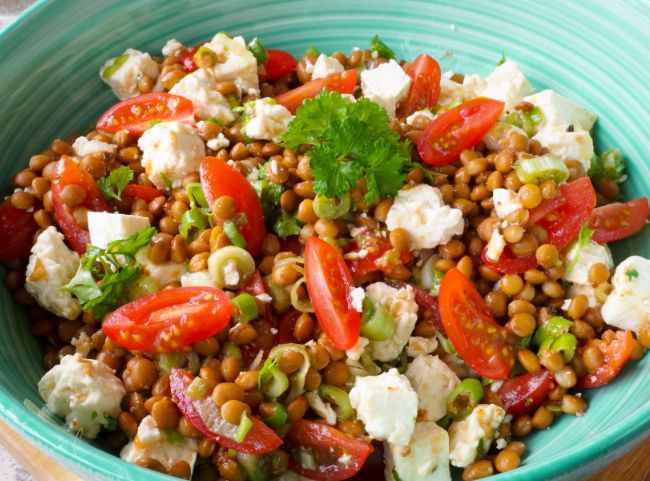 Linsensalat mit Feta