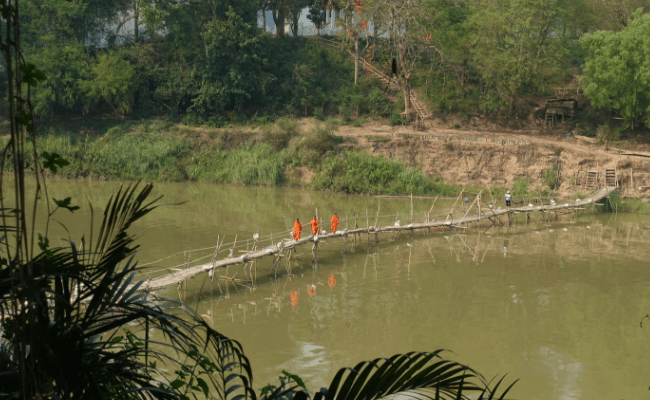 Bambusbrücke Luang Prabang Bambusbrücke Luang Prabang