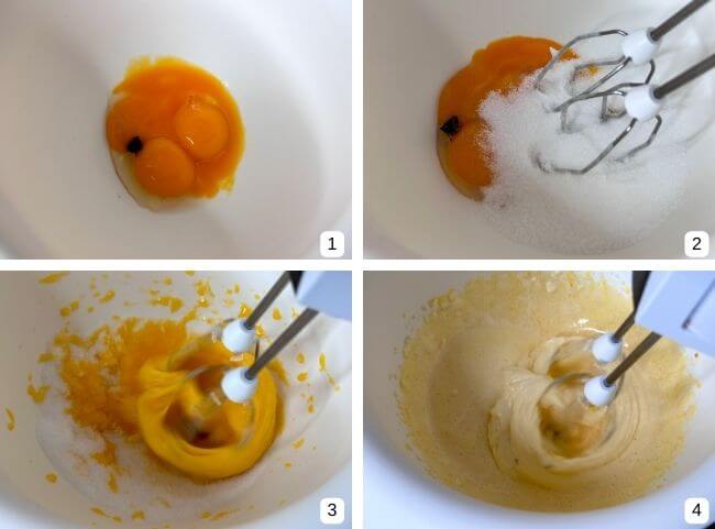 Möhrenkuchen im Glas - Eigelb schaumig schlagen