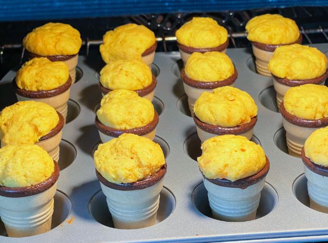 Möhrenmuffins Waffelbecher backen