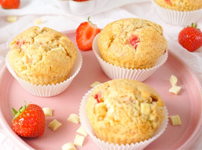 Muffins mit weißer Schokolade