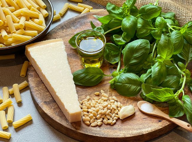 Nudeln mit Pesto Zutaten