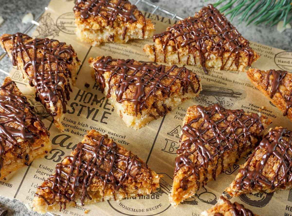 Nussecken mit Schokolade