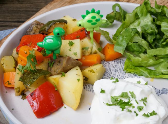 Ofengemüse mit Kräuterquark
