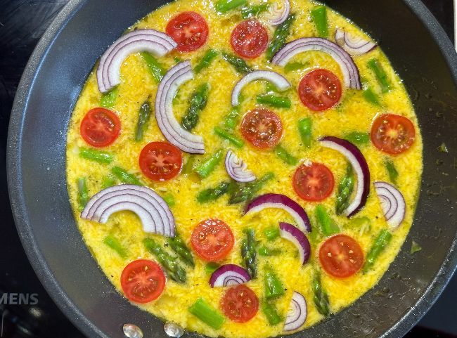 Omelette grüner Spargel