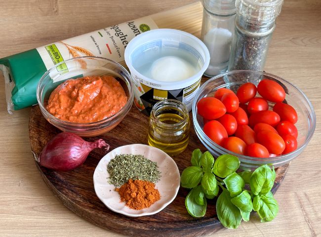 Pasta mit Burrata Zutaten