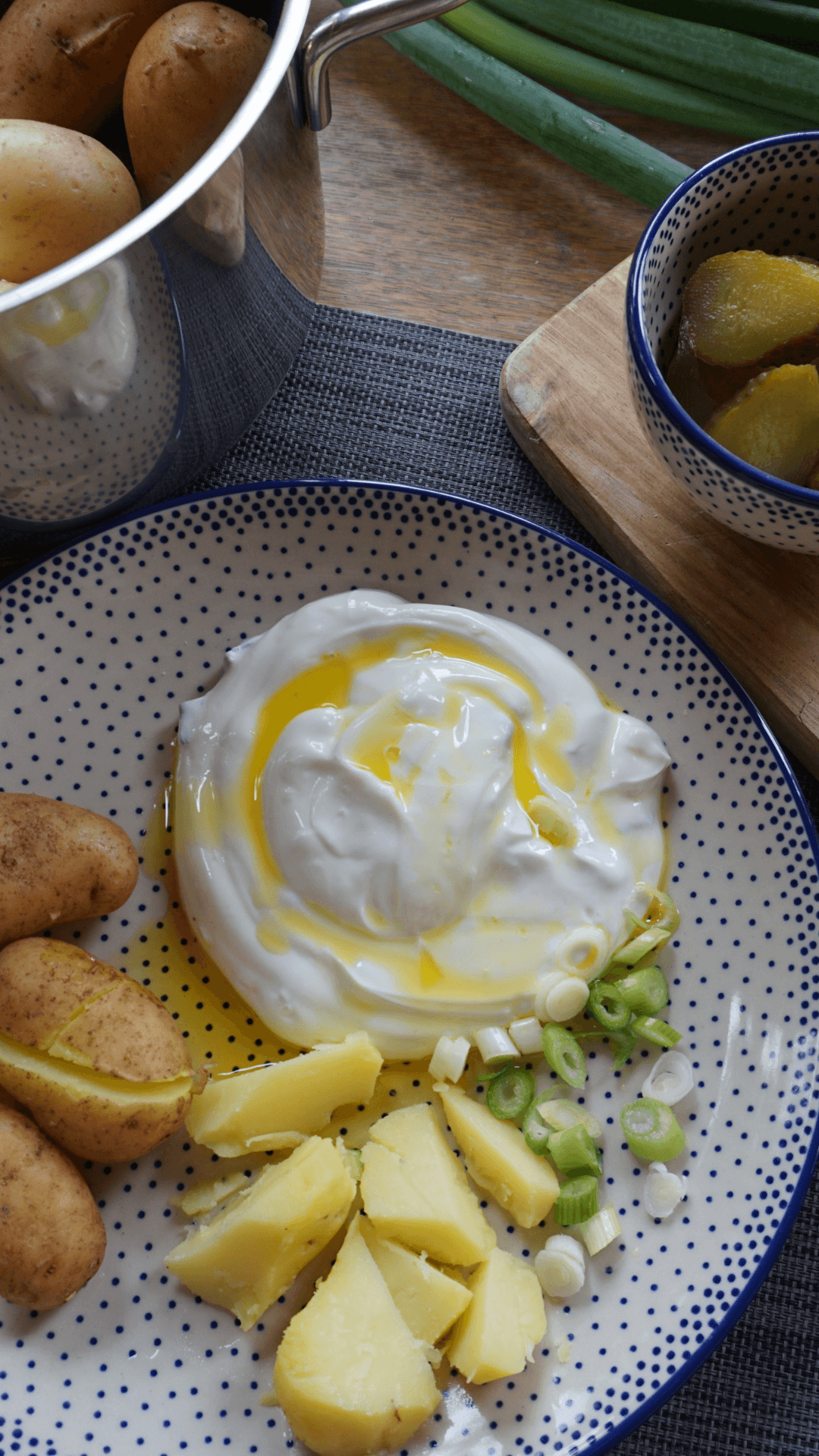 Pellkartoffeln mit Quark und Leinöl