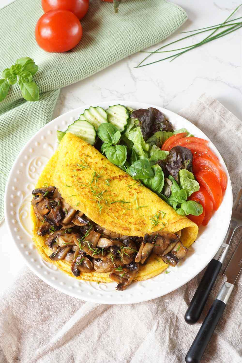 Omelette mit Pilzen