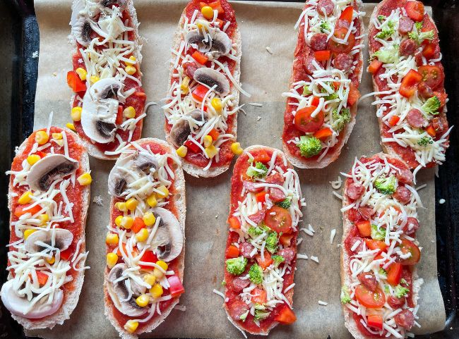 Pizza Baguette selber machen Pizza Baguette selber machen
