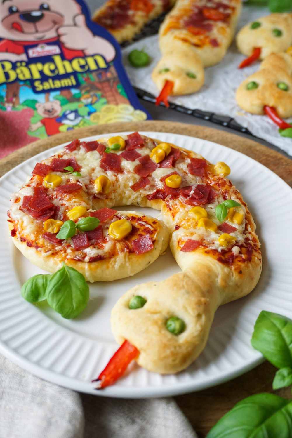 Pizzaschlangen für die Kinderparty