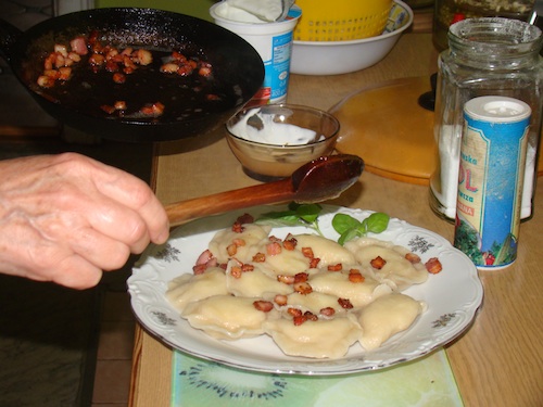 pierogi - Grieben dazu