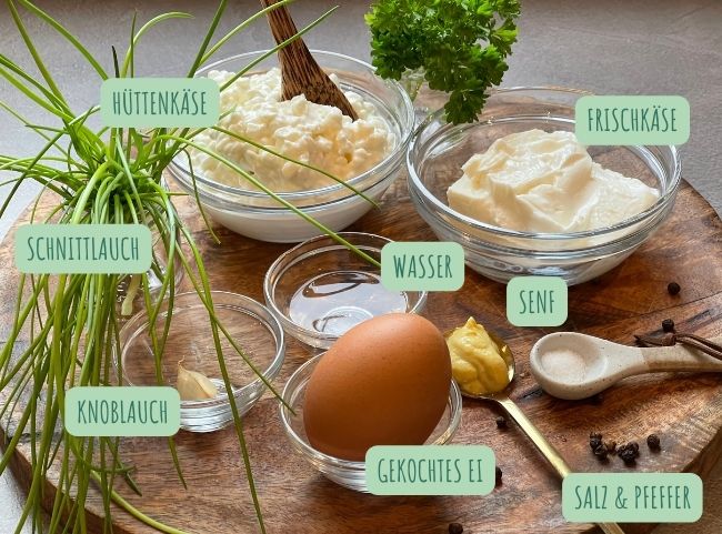 Protein Dip Hüttenkäse Zutaten Protein Dip Hüttenkäse Zutaten