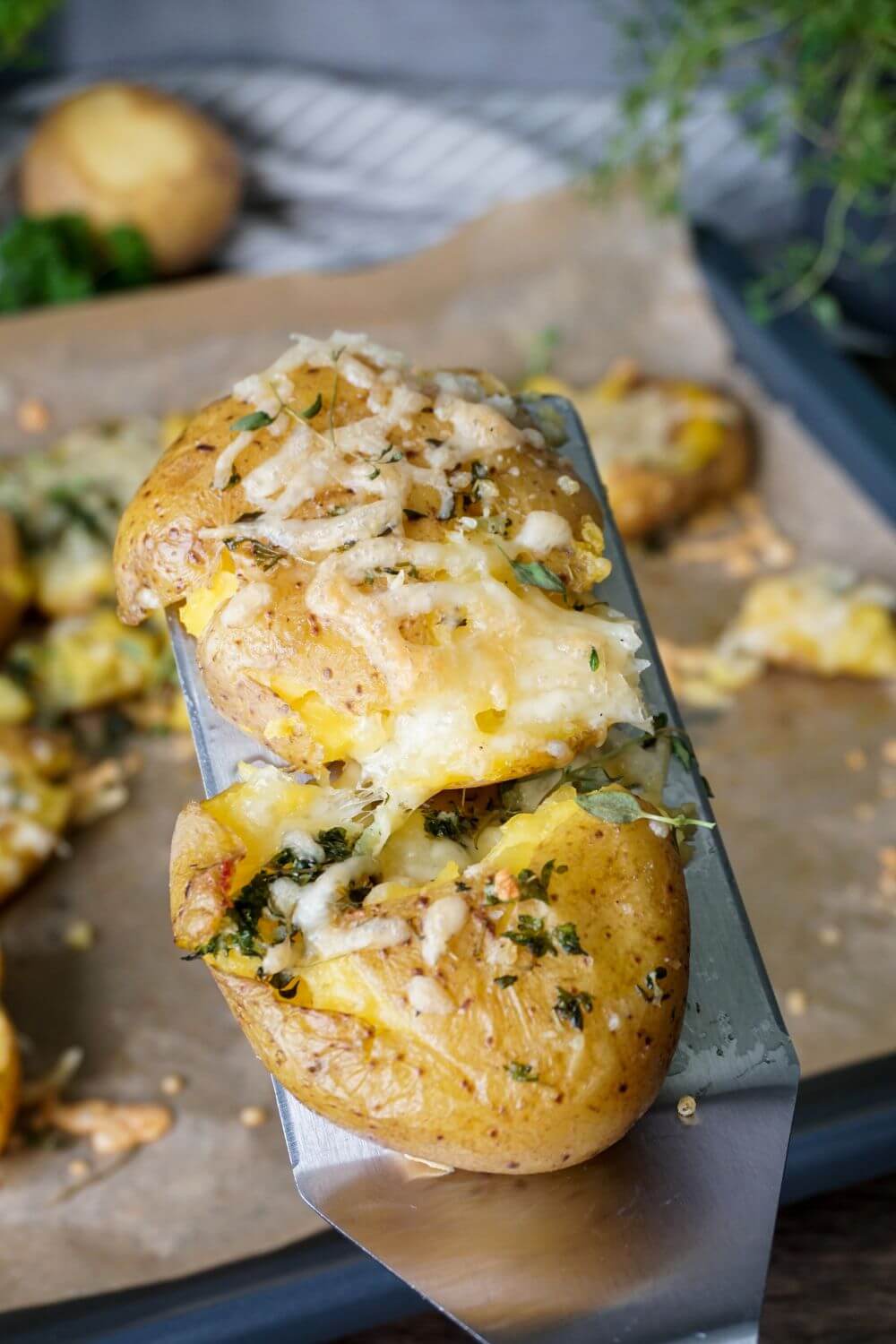 Quetschkartoffeln aus dem Backofen