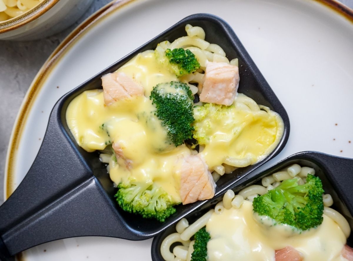 Raclette mit Lachs - leicht & lecker