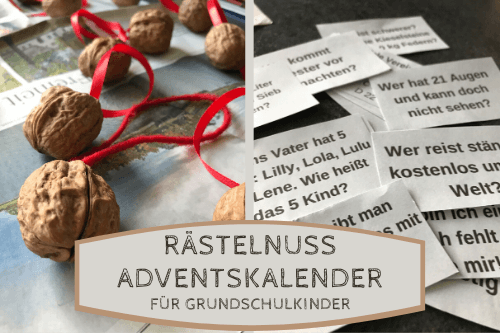 Adventskalender Rätselnüsse mit Scherzfragen für die Grundschule