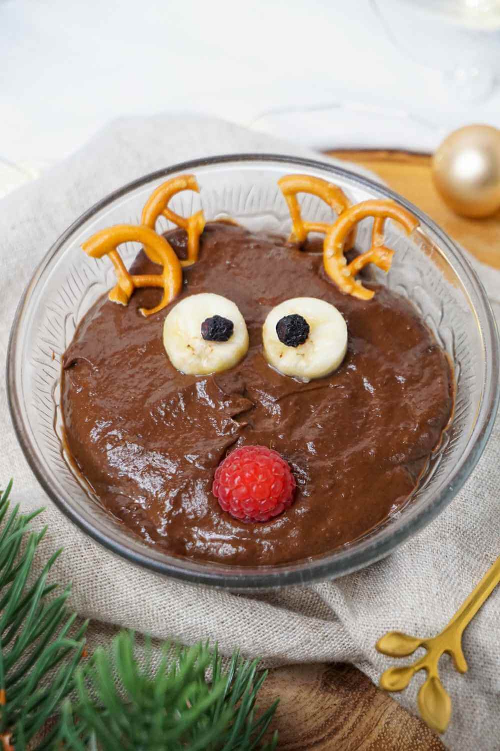 Rentier-Dessert zu Weihnachten