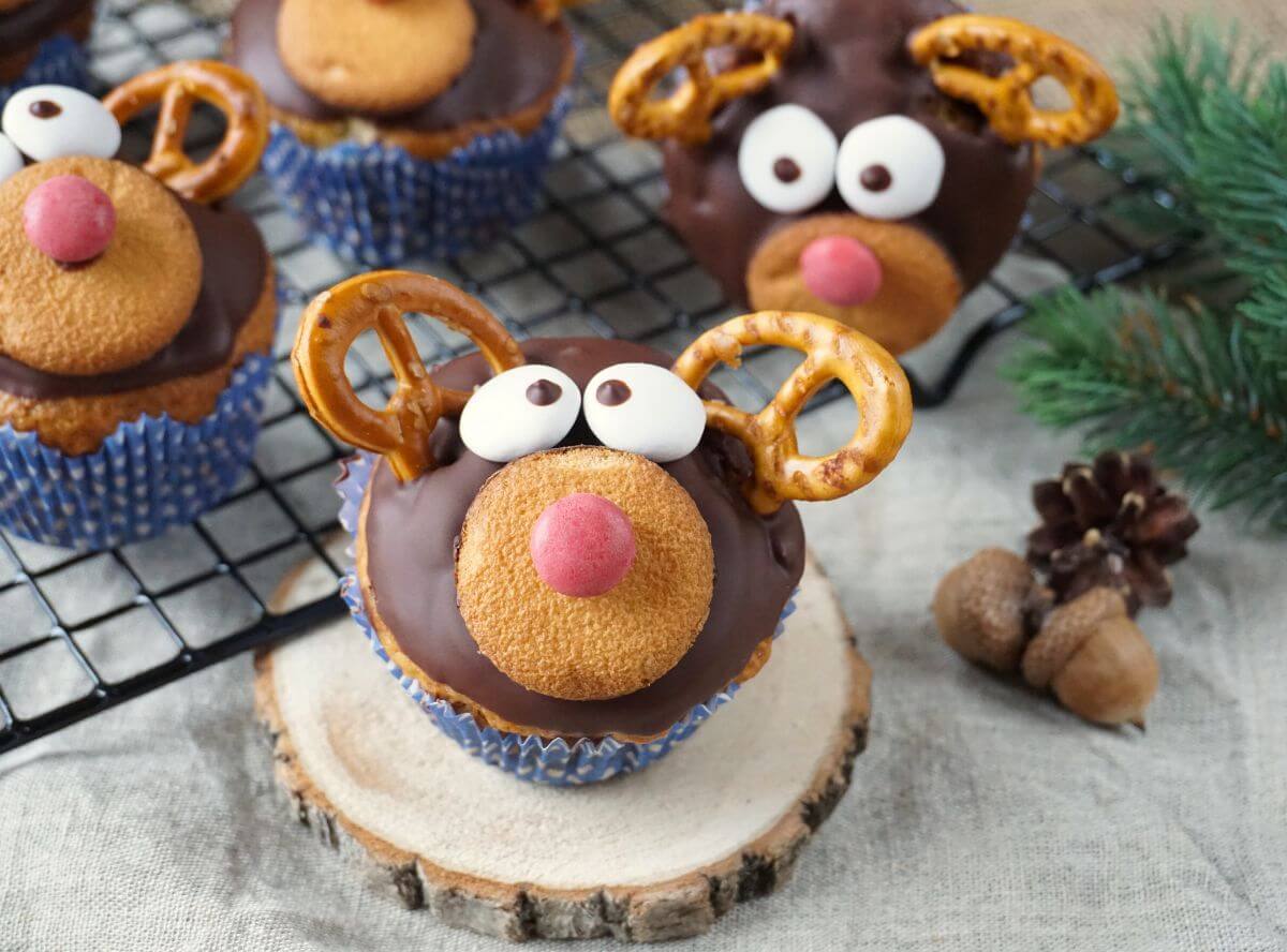 Rentier-Muffins zu Weihnachten backen
