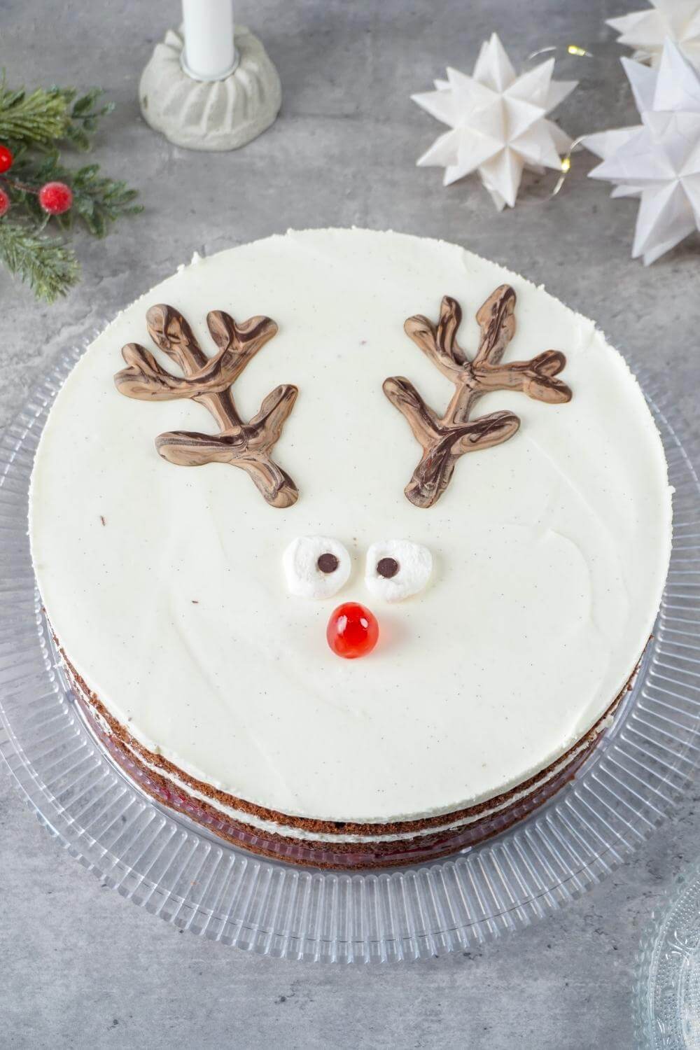 Weihnachtstorte Rudolph Rentier - einfach festlich