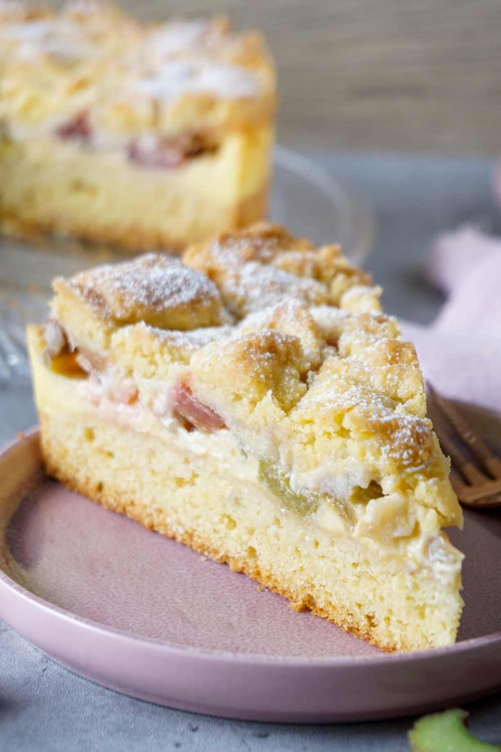 Rhabarberkuchen mit Pudding Rhabarberkuchen mit Pudding