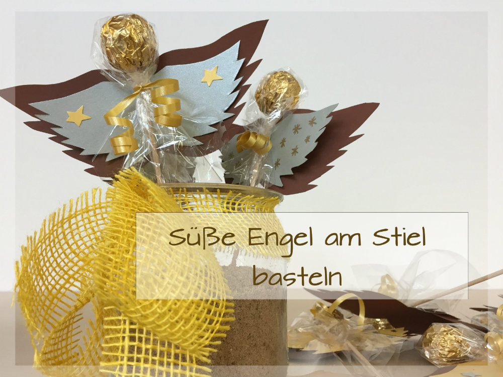 Rocher Engel am Stiel basteln als kleines Wichtelgeschenk