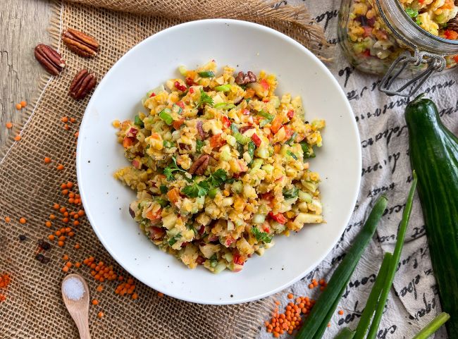 Roter Linsensalat einfach