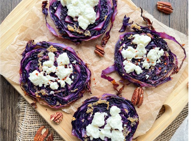 Rotkohl Steaks Feta