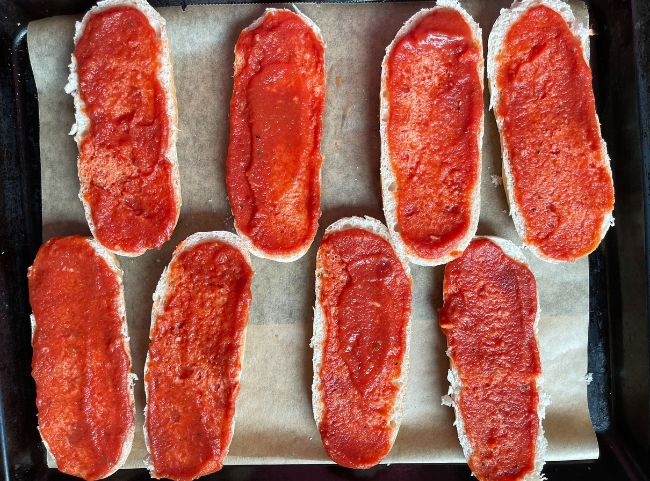 Salami Baguette überbacken