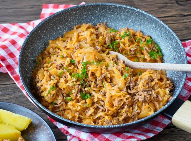 Sauerkraut-Hackfleisch-Pfanne