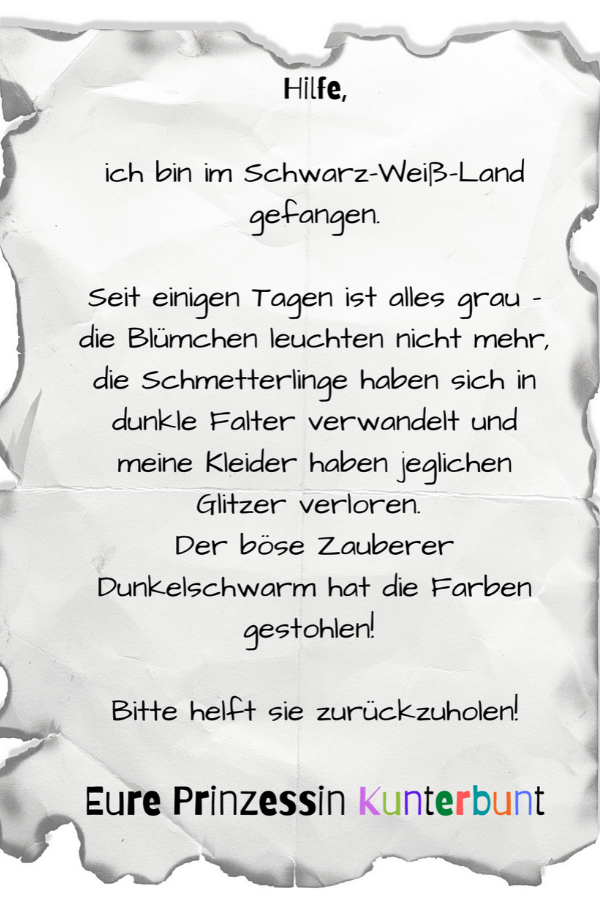 Schatzsuche zum Kindergeburtstag - Brief