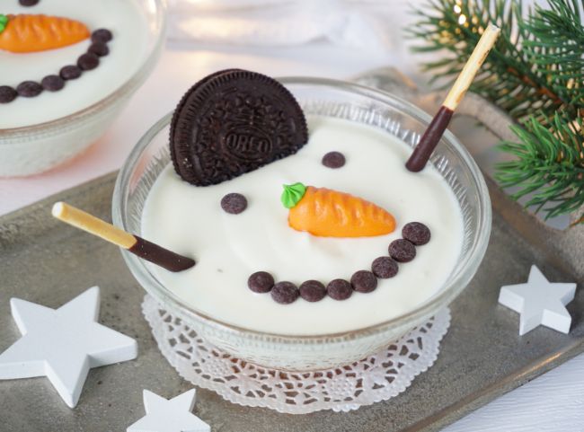 Geschmolzener Schneemann-Dessert